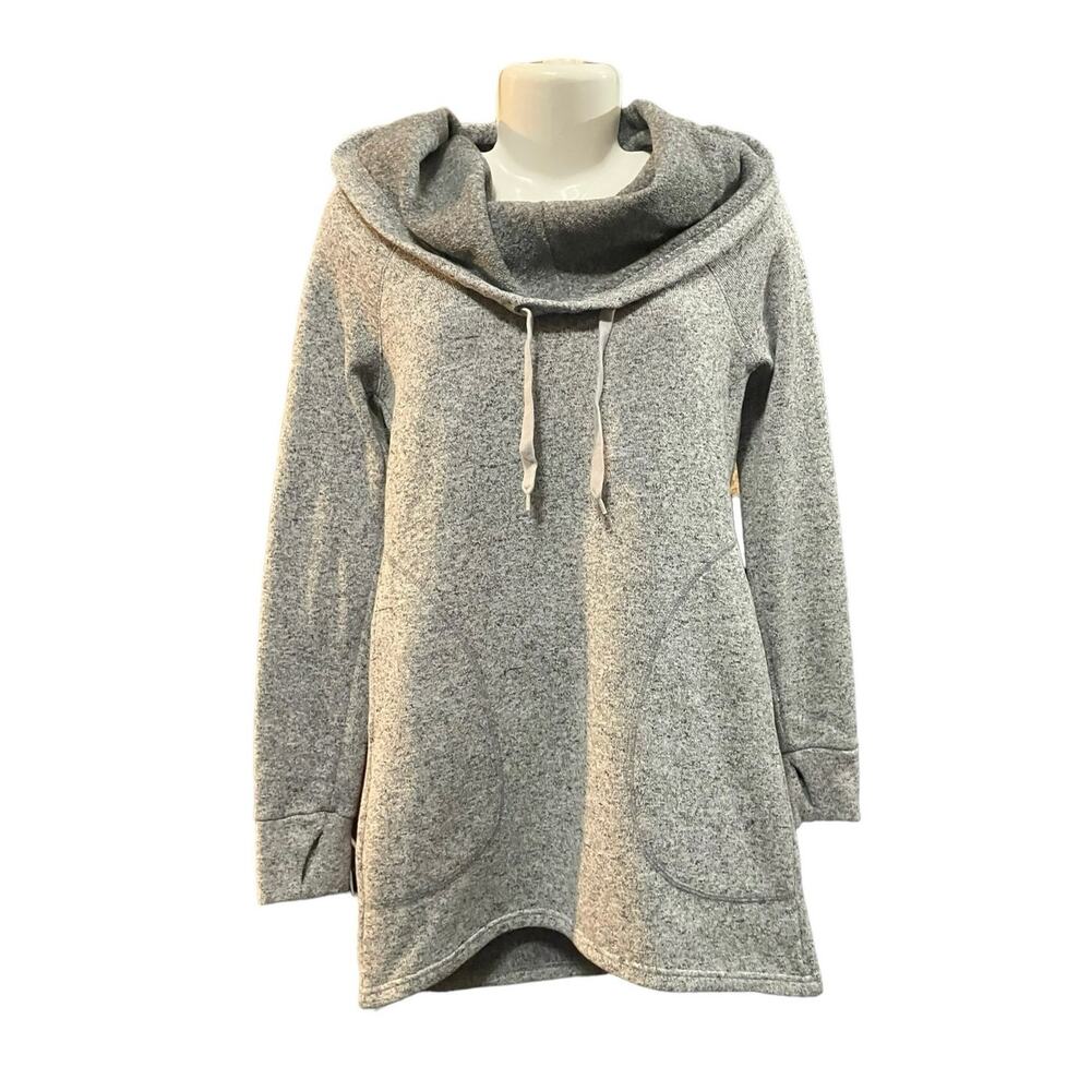 Lola by AFG Women's Grey Cowl Neck Long Sleeve Sweatshirt/Hoodie Tunic | Size M